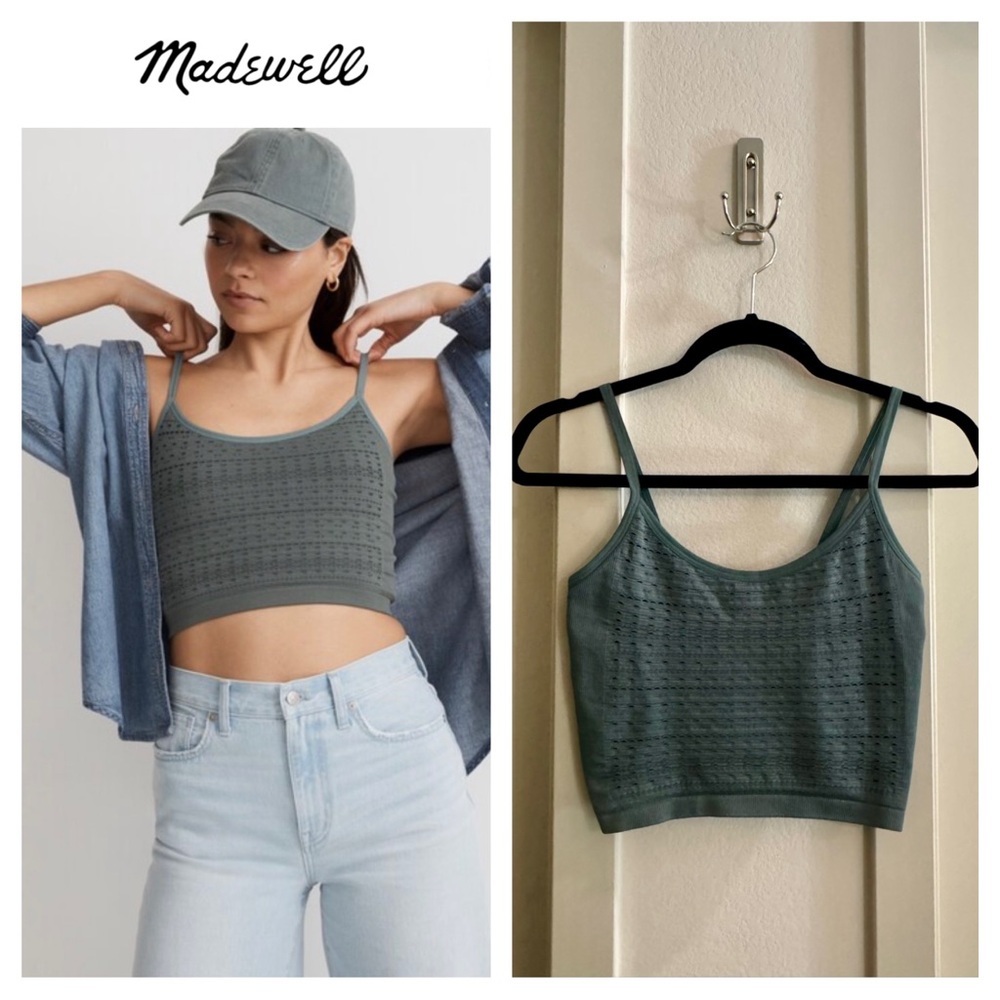 Madewell Seamless Pointelle Crop Cami, Size S-M